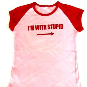 COPY - NWOT I'm With Stupid Small Tee